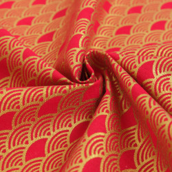 Sensu Red Gold Lurex-Printed Cotton - Maison Klem