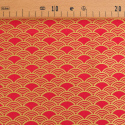 Cotone stampato con lurex Sensu rosso oro - Maison Klem