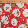 Red-Background Lurex Cat-Print Cotton - Maison Klem