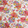 Cotone stampato con lurex, meravigliosi fiori su sfondo écru - Maison Klem
