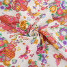 Cotone stampato con lurex, meravigliosi fiori su sfondo écru - Maison Klem