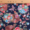Lurex-Printed Cotton with Beautiful Flowers on a Blue Background - Maison Klem