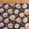 Neko Lurex-Printed Cotton on Navy Background - Maison Klem