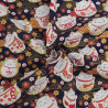 Neko Lurex-Printed Cotton on Navy Background - Maison Klem