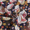 Neko Lurex-Printed Cotton on Navy Background - Maison Klem