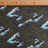 Katoen met lurexprint: golven op een marineblauwe achtergrond - Maison Klem