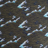 Bedruckte Baumwolle mit Lurex-Effekt, Wellenmuster auf marineblauem Hintergrund – Maison Klem