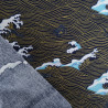 Katoen met lurexprint: golven op een marineblauwe achtergrond - Maison Klem