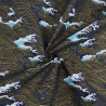 Lurex-Printed Cotton with Waves on a Navy Blue Background - Maison Klem