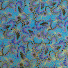 Turquoise Peacock Lurex-Printed Cotton - Maison Klem