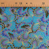 Turquoise Peacock Lurex-Printed Cotton - Maison Klem