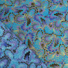 Turquoise Peacock Lurex-Printed Cotton - Maison Klem