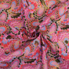 Bedruckte Baumwolle mit Lurex-Effekt, Pfau, Rosa – Maison Klem