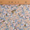 Algodón estampado con lurex «Sakura Mini», fondo gris azulado - Maison Klem