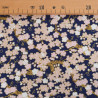 Katoen met lurexprint, Sakura Mini op marineblauwe achtergrond - Maison Klem