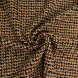 Stoff im Tartan- und Hahnenfußmuster in Kaffee – Maison Klem