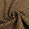Tessuto tartan a pied-de-poule color caffè - Maison Klem