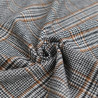 Tessuto tartan nero, écru e cammello - Maison Klem