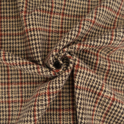 Terracotta Brown Tartan Fabric - Maison Klem