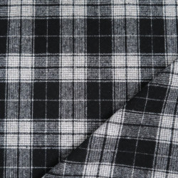 Tessuto tartan a quadri bianchi e neri - Maison Klem