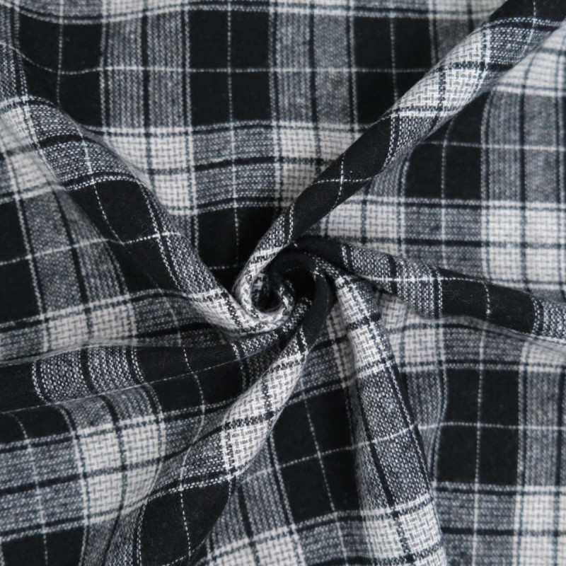 Tessuto tartan a quadri bianchi e neri - Maison Klem