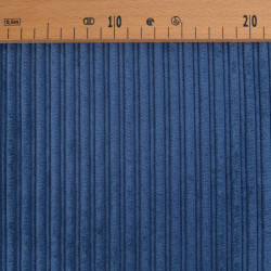 Denim Blue Sherpa-Lined Ribbed Velvet - Maison Klem