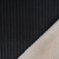 Gerippter Samt mit Sherpa-Futter, Anthrazit – Maison Klem