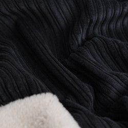 Anthracite Sherpa-Lined Ribbed Velvet - Maison Klem