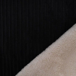 Velluto a coste con interno in sherpa nero - Maison Klem