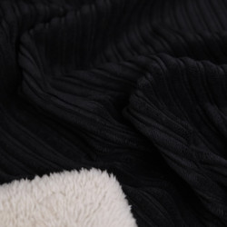 Black Sherpa-Backed Ribbed Velvet - Maison Klem