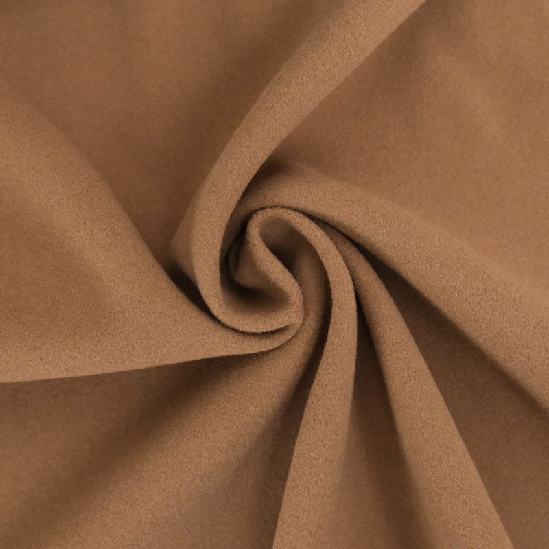 Tejido de punto con aspecto de chaqueta marinera, abrigo color café - Maison Klem