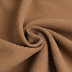 Coffee-Colored Caban-Style Knit Fabric Coat - Maison Klem