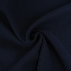 Navy Blue Caban-Style Knit Fabric Coat - Maison Klem