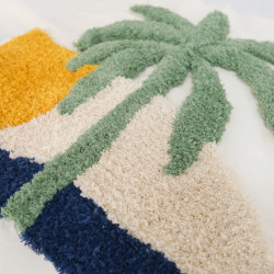Panel «Punch Needle» con motivo de palmera, 45 × 45 - Maison Klem
