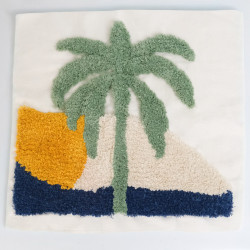 Panel «Punch Needle» con motivo de palmera, 45 × 45 - Maison Klem