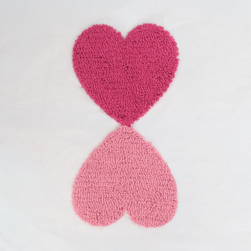 Punch Needle "Hearts Face to Face" Panel, 45 x 45 - Maison Klem