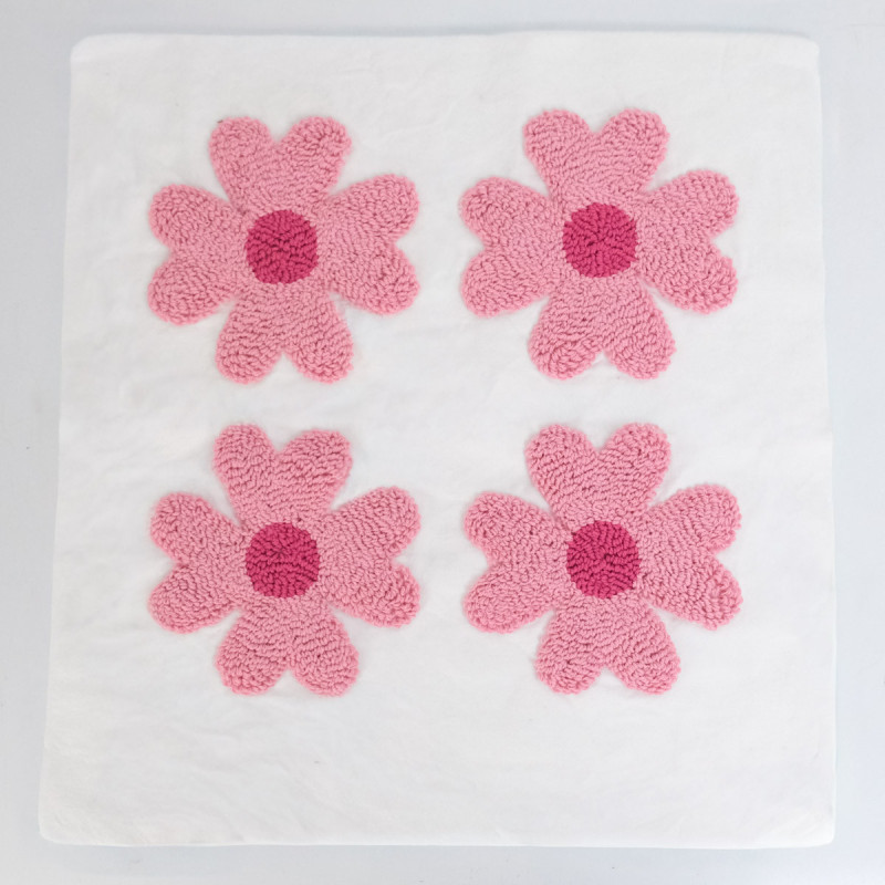 Quadro Punch Needle “Multi Trèfles Roses” 45×45 - Maison Klem