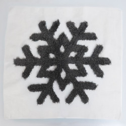 Punch Needle-paneel met grijze sneeuwvlok 45*45 - Maison Klem
