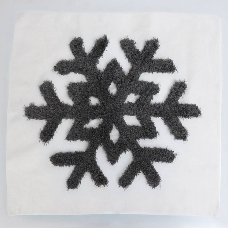 Gray Snowflake Punch Needle Panel, 45 x 45 - Maison Klem