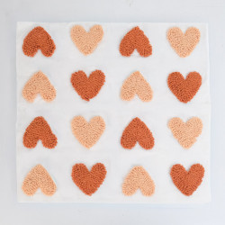 Light Powder Pink Heart Punch Needle Panel, 45 x 45 - Maison Klem