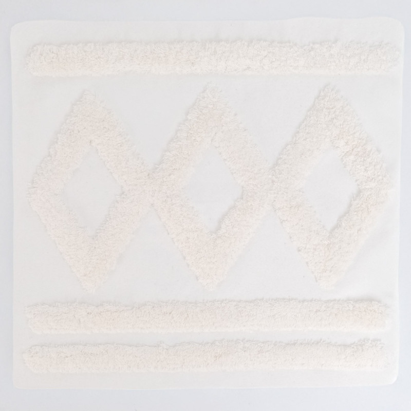 Panel «Punch Needle» Bohemio, color crudo, 45 × 45 - Maison Klem