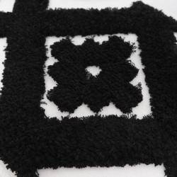 Ethnic Punch Needle Wall Hanging, 30 x 50, Black - Maison Klem