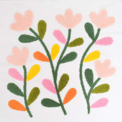 Punch Needle Velvet "Wildflower" Panel, 45 x 45 - Maison Klem