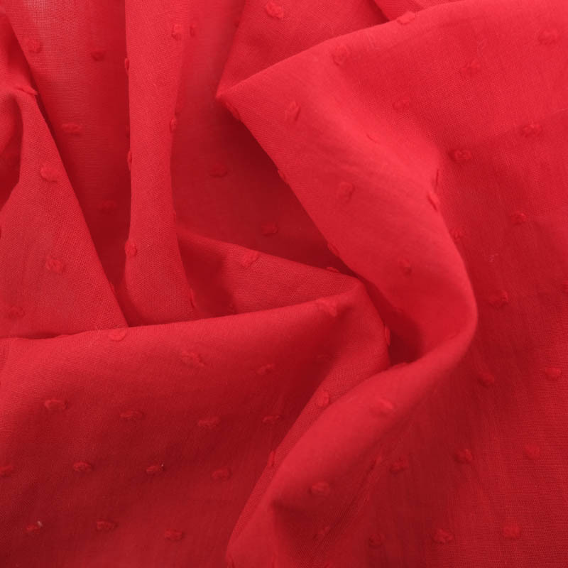 Plumetis Coton Rouge - Maison Klem