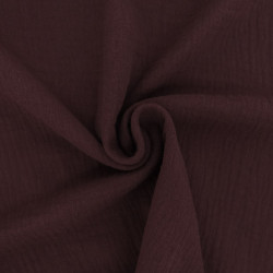 Solid-Color Double Gauze, 135 cm, Plum - Thaïs - Maison Klem