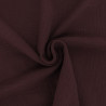 Tela de gasa doble lisa de 135 cm, color ciruela - Thaïs - Maison Klem