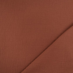 Solid-Color Double Gauze, 135 cm, Toffee - Thaïs - Maison Klem