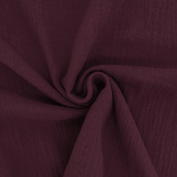 Einfarbiger Double-Gaze, 135 cm, Aubergine – Thaïs – Maison Klem