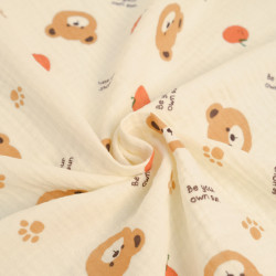 Tela de doble capa estampada con ositos - Maison Klem