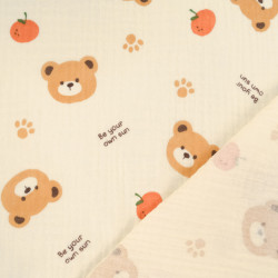 Tela de doble capa estampada con ositos - Maison Klem